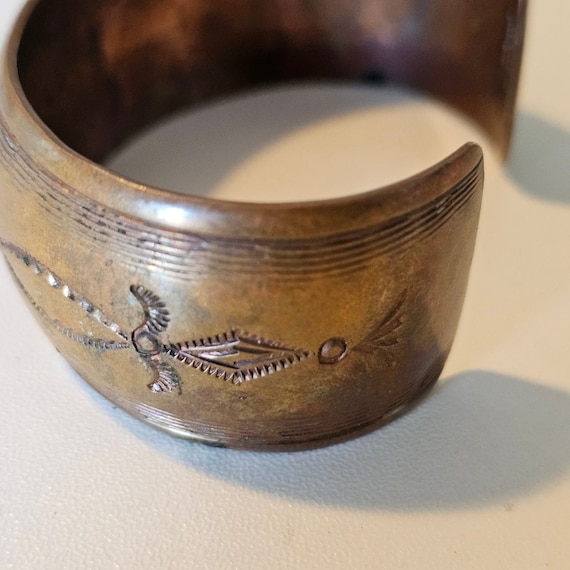 Vintage Gilbert Begay Navajo Copper Cuff Bracelet… - image 4