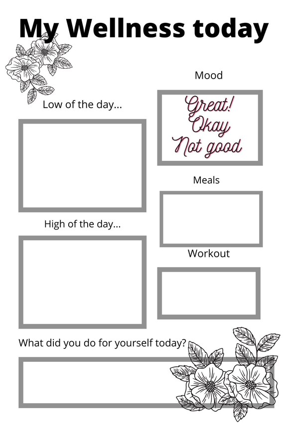Daily Wellness Printable Planner Page-Classic HP | Etsy