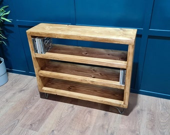 CD storage unit with 4" hairpin legs - Holds 270 CDs at 100cm wide. Bespoke sizes available.