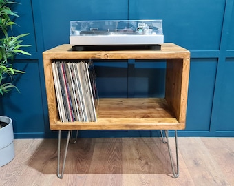 Vinyl LP record player multi use unit, Record player stand, turntable stand. Bespoke sizes available.
