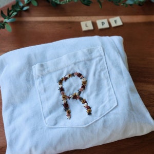 Embroidered Flower Pocket Shirt | Petite Fleur Personalized T-shirt