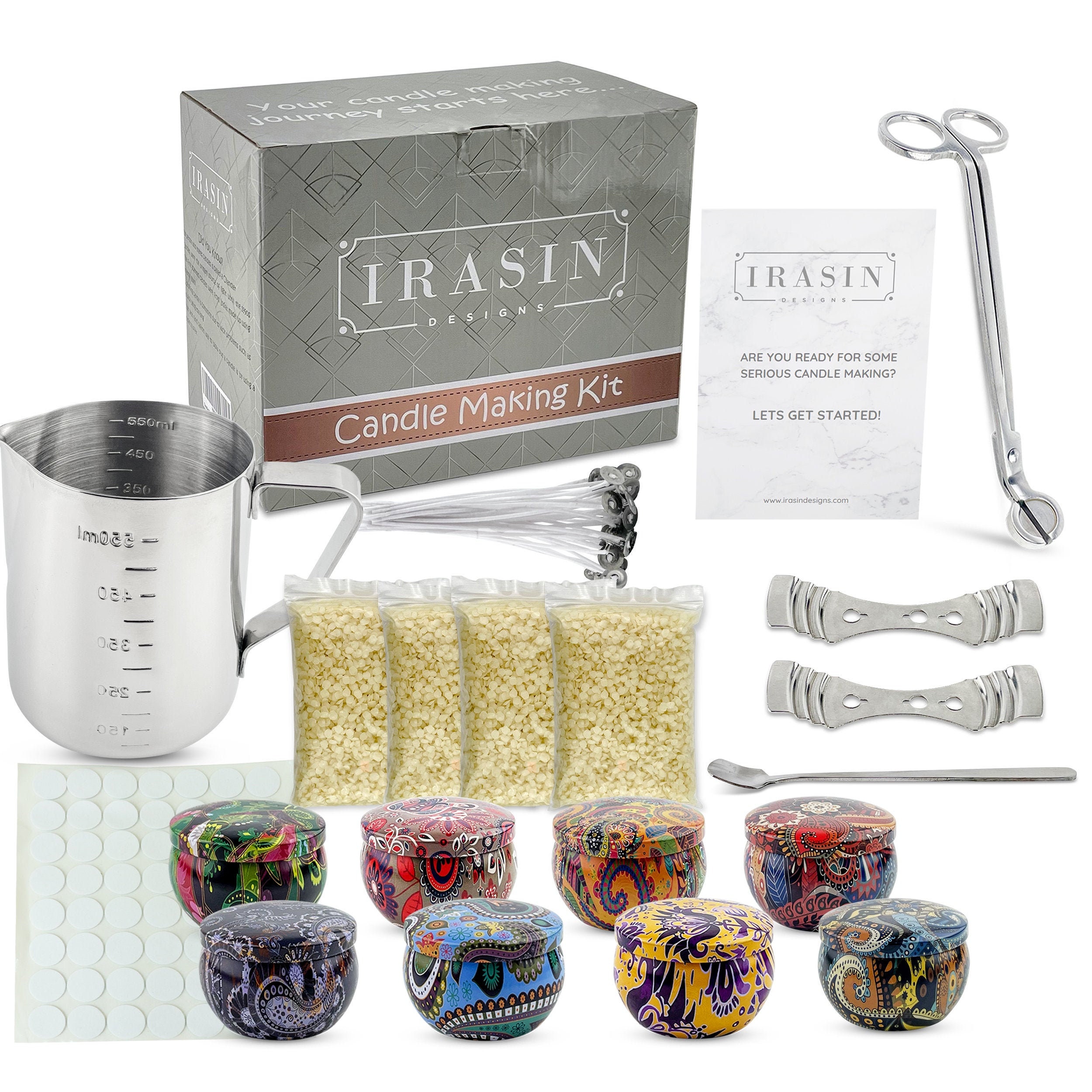 Candle Making Kit, Wax Melt DIY Starter Set for Adults, Beginners, With