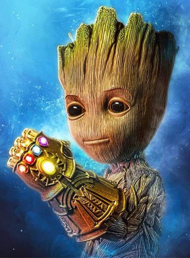 Handmade oil painting on canvas on demand -SuperHeroes Fantasy -Tree shops gauntlets of infinity, oil paint wall art canvas handcrafted home décor