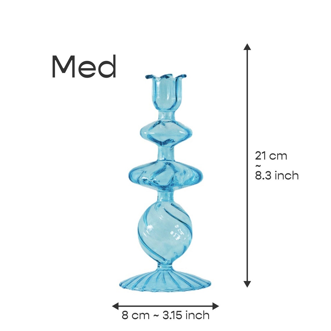 Blue Candle Holder Classic Glass Candle Holder Decorative Etsy