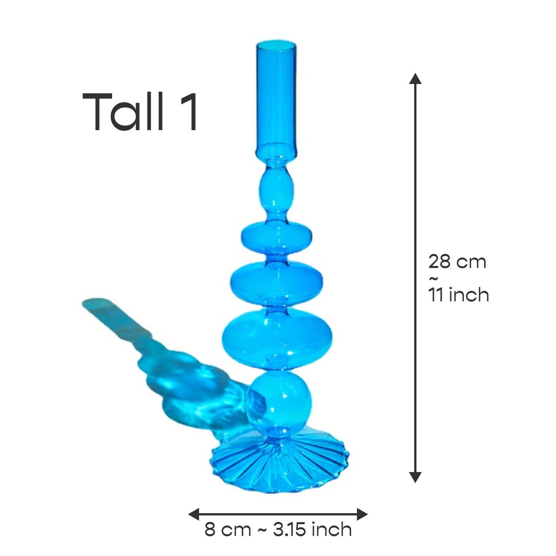 Blue Candle Holder Classic Glass Candle Holder Decorative Etsy