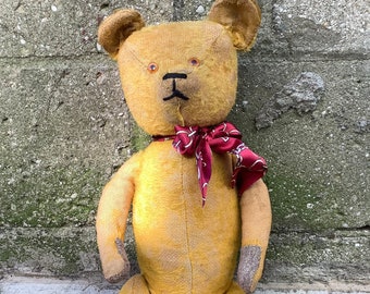 Antique Jointed Stick Bear circa 1920 likely American 19.5”/50 cm nicknamed Frodo