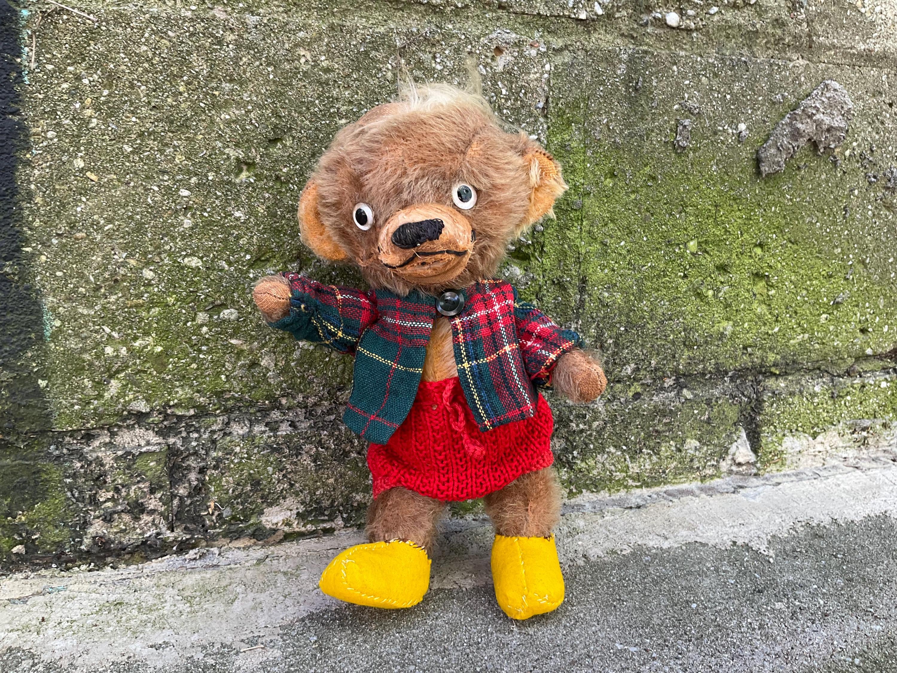 Raro oso de peluche Punkinhead vintage de 25 cm de Merrythought