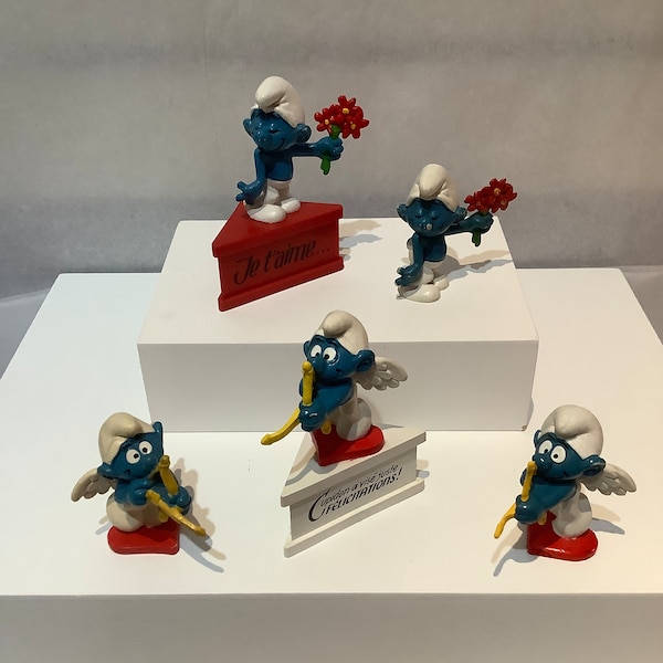 Vintage Love and Romance Smurf Figurines— sold separately