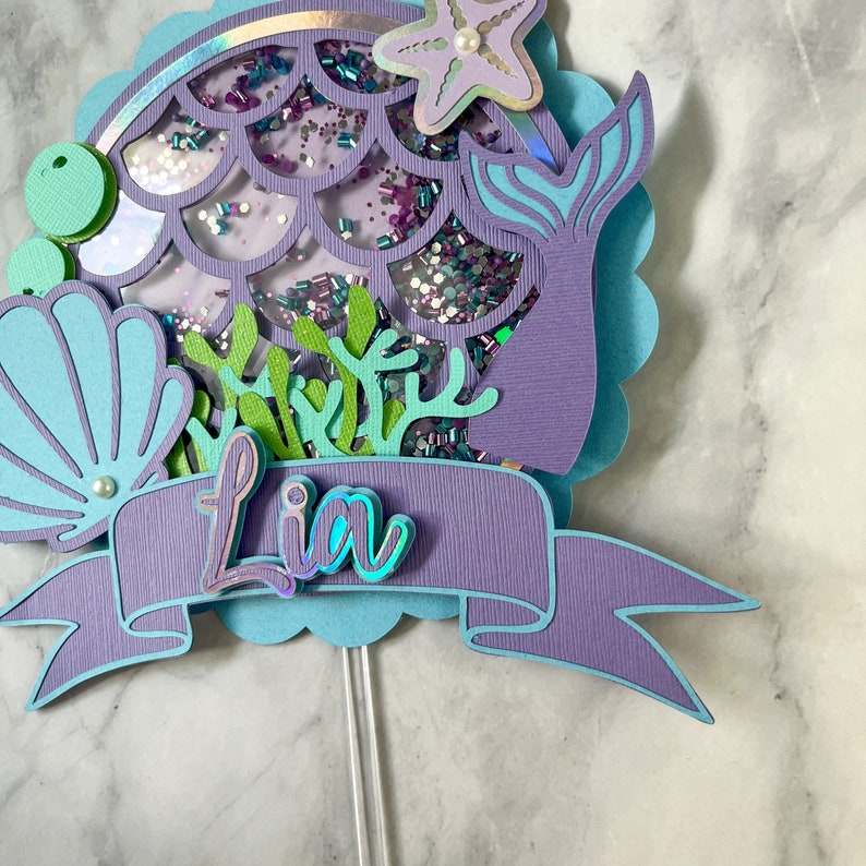 Mermaid Cake Topper Under the Sea Cake Topper Mermaid Etsy