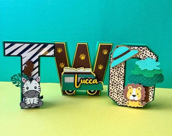 Safari 3D Buchstaben, Safari Party Dekoration, Safari Geburtstag, Buchstabe Dekoration, personalisierte Buchstabe, Safari Thema Dekorationen