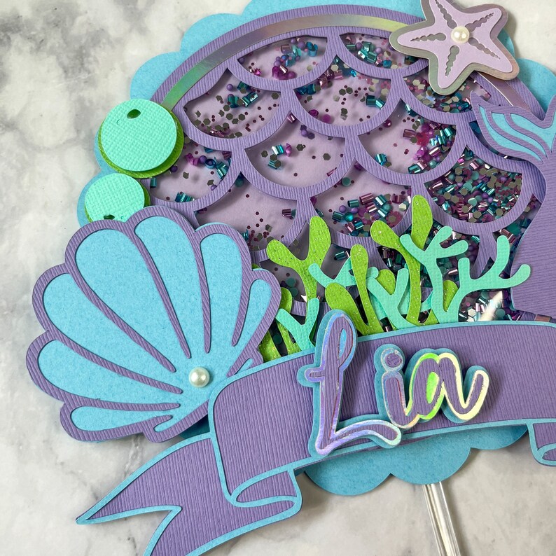 Mermaid Cake Topper, Under the Sea Cake Topper, Mermaid Personalized ...
