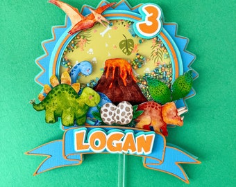 Dinosaur Cake Topper, Dinosaur Shaker Cake Topper, T-Rex Party, Dinosaurs Birthday Party Decorations, Dinosaur Theme Party