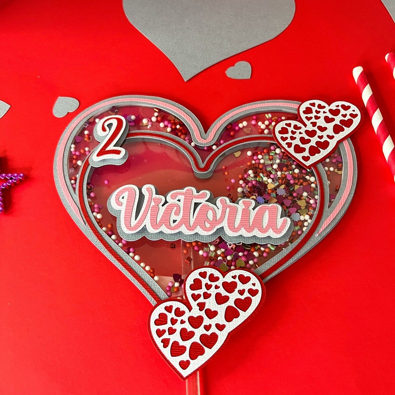 Heart Cake Topper, Party Decorations, Birthday Heart Cake Topper ...