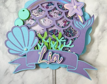 Mermaid Cake Topper, Under the sea Cake Topper, Mermaid Personalized Party, Little Mermaid Cake Topper, Mermaid Birthday Party.