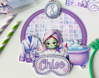 Spa Cake Topper Spa Theme Party Spa Girl Birthday Party Theme Slumber Bash Party Spa Party Decoration Spa Theme Birthday Party Supplies