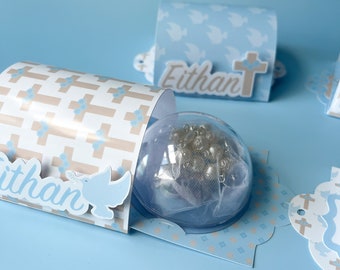 Baptism Favor Box, Baptism Favors, Religious Gift, Rosary Favors, Baptism Gift, Holy Communion Gift, Mini Rosary Favors, Christening Favors.