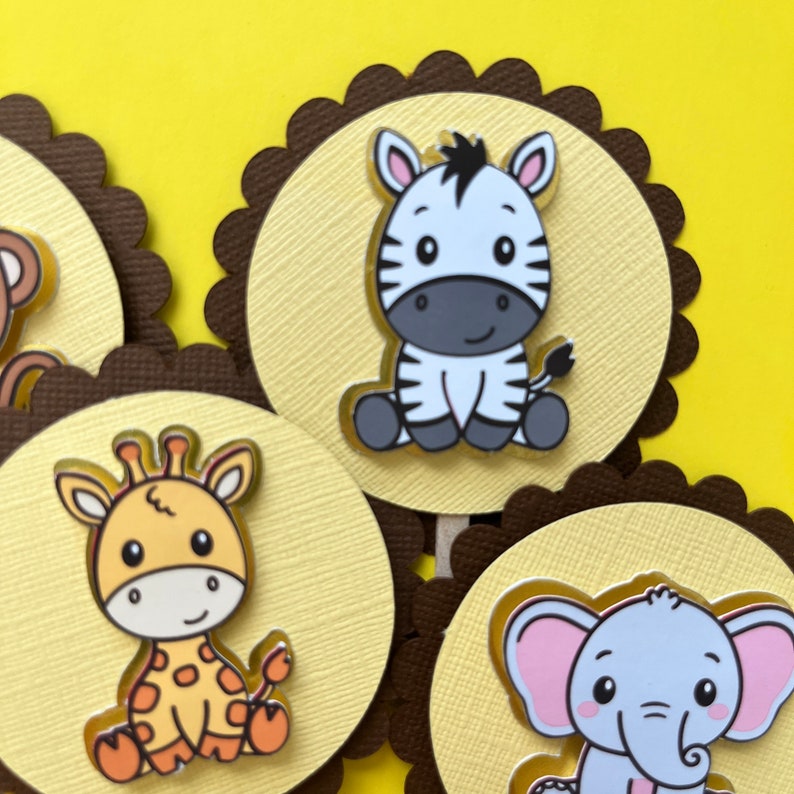 Mezrkuwr 25 Stück Tiere Cupcake Deko – Dschungel & Safari Motive Für Kindergeburtstag