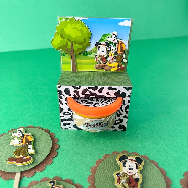 Mini Playdoh Box, Mickey Safari Playdoh Box, Mickey Party Decorations, Safari Mickey Birthday, Safari Playdoh Box, Play-Doh Box Packs,