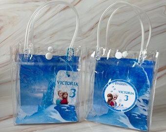 Frozen Party Favors, Frozen Birthday Party Favor, Frozen Birthday Decor, Frozen Favor Bags, Frozen Clear Bags, Frozen Theme Party. Empty