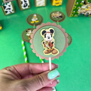 Micky Safari Cupcake Topper, Micky Maus Kuchensafari, Micky Dschungel Gastgeschenke, Micky Safari Geburtstagsparty Dekor, Babypartydekoration.