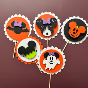 Halloween Mickey CupCake Topper, Halloween Party Decorations, Halloween Mickey Mouse Inspired Party, Mickey Mouse cupcake toppers
