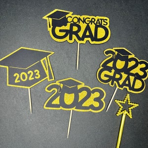 Graduation CupCake Topper, Graduation Party Decorations, Class of 2023, Graduation 2023 Cupcake Toppers, College Party Decor, Grad Party.