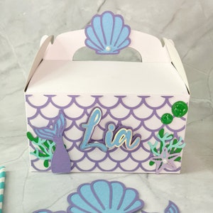 Mermaid Favor Boxes, Mermaid Party Decorations, Under The Sea, Mermaid Party Box, Mermaid Birthday Party, Mermaid Party Favors, Shell Box