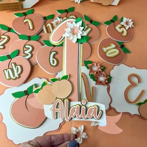 Peach Cake Topper, Peach Party Decorations, Sweet as a Peach, One Sweet Peach, Sweet Peach Birthday, One Little Peach, Girl birthday Party.
