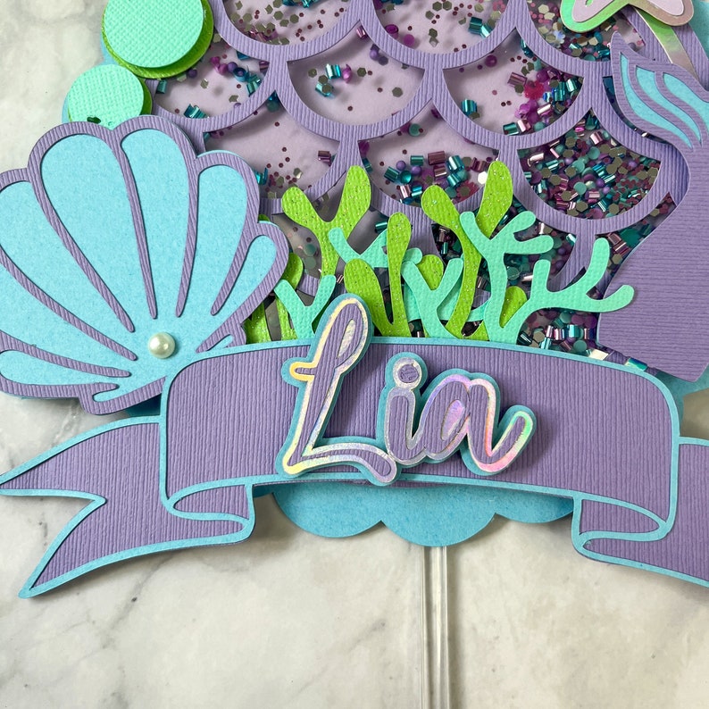 Mermaid Cake Topper Under the Sea Cake Topper Mermaid Etsy