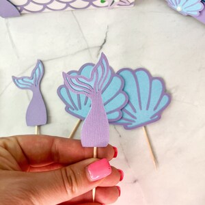 Meerjungfrau Kuchen Topper, Meerjungfrau Party Dekoration, Unter dem Meer Cupcake Topper, Meerjungfrau Party Dekor, Meerjungfrau Schwanz Topper