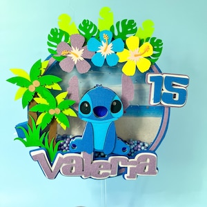 Stitch Cake Topper, Stitch Party Decorations, Stitch Shaker Cake Topper, Shaker Cake Topper, Stitch Cake Decorations, Stitch Birthday