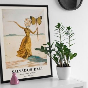 Salvador Dali Woman with a butterfly, Dali Art, Surrealism, Vintage Art Print, Dali Print Art Print poster print Home Decor gifts