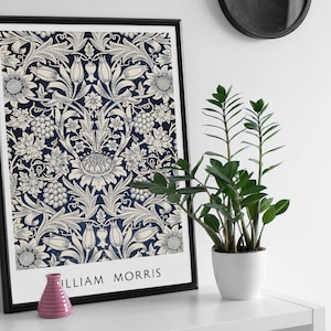 William Morris Vintage Art, Tulips and Leaves Print, Morris Floral Poster, Vintage Art Poster - Wall Art Poster Print Art Print