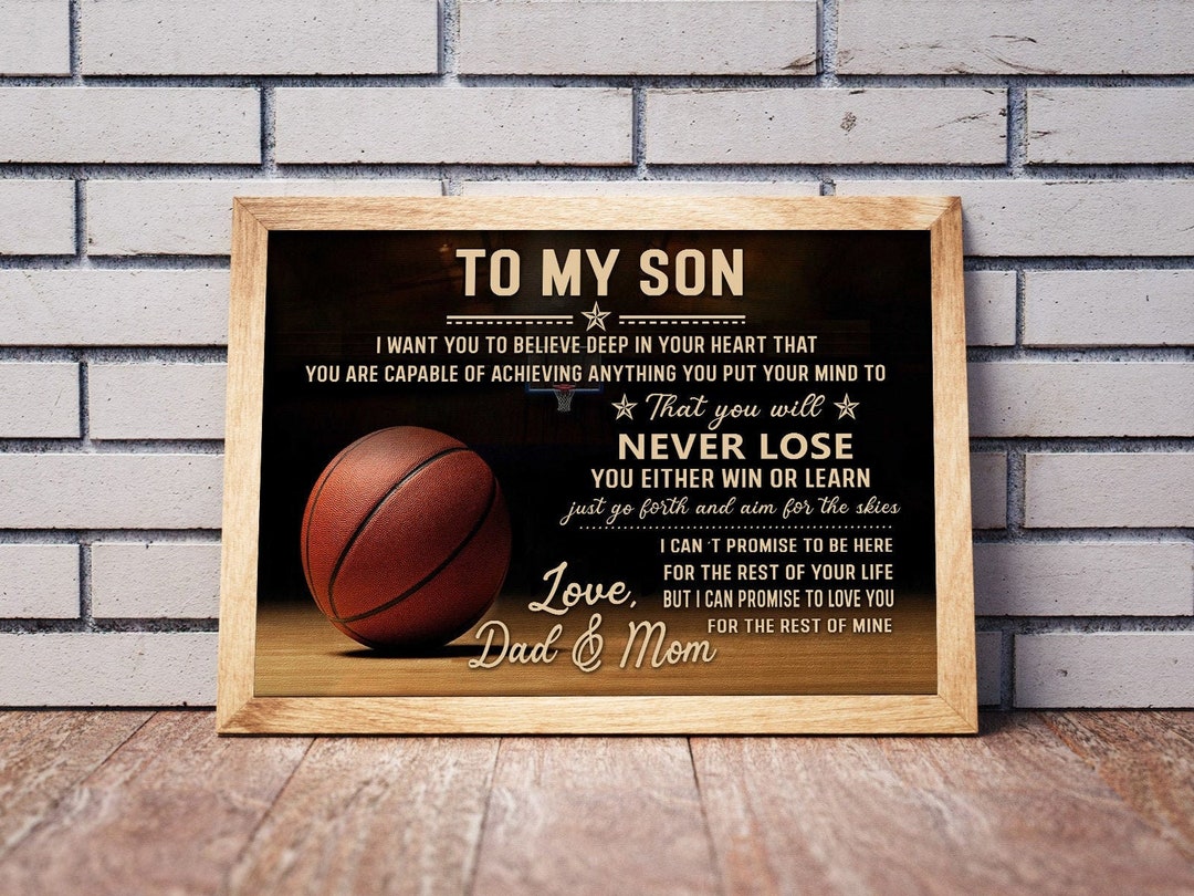 To My Son Poster, Dad and Mom to Son Poster, Love Basketball Poster ...