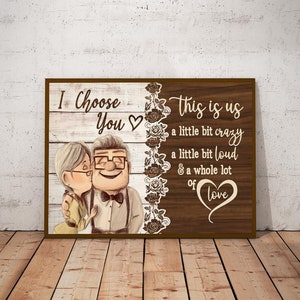 Cartel vintage de Carl Ellie, cartel de película Up, cartel de marido y mujer, te elijo cartel vintage, regalo de aniversario, pareja amorosa TUM1