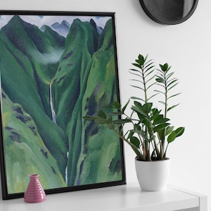 Georgia O&#39;Keeffe, Waterfall No. 1, Maui, Abstract Art, O&#39;Keeffe Print, Modern Art Print, Gift Idea Art Print poster print Home Decor gifts