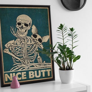 Scheletro Poster, Poster Verticale Scheletro Bel Culo, Poster Scheletro Divertente, Poster Teschio Bel Culo, Stampa Artistica Poster Carta Senza Cornice