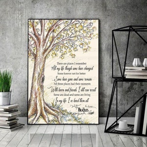 In My Life The Beatles Lyrics Poster, The Beatles In My Life Leinwand, Rubber Soul Musikalbum Wandkunst, Love The Beatles Song Home Decor IML1