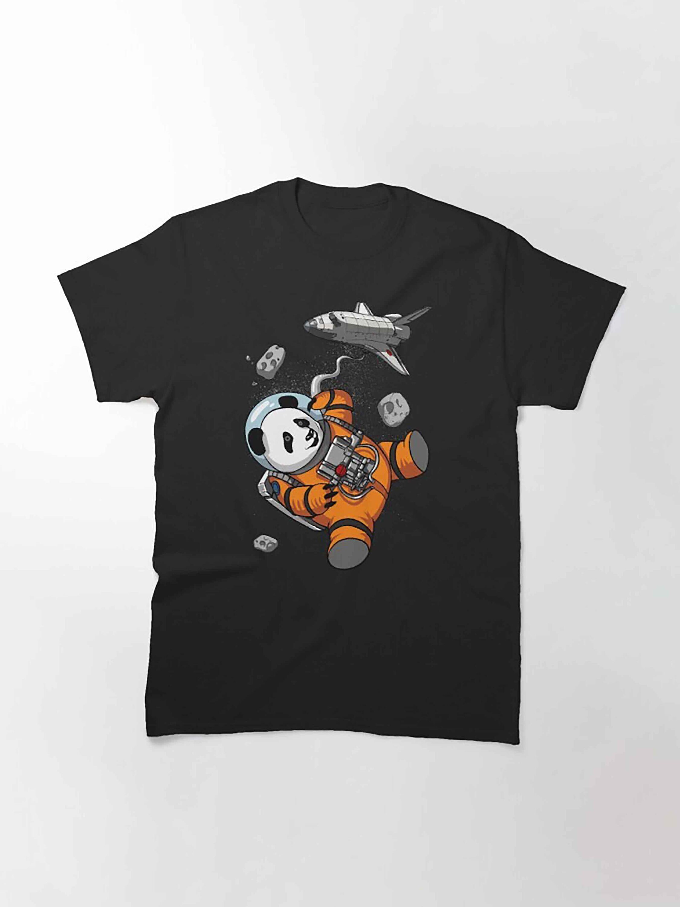Space Panda Astronaut Discover The Universe Funny T-shirt