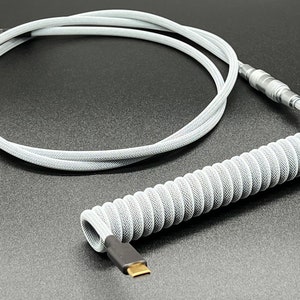 Custom Coiled Keyboard Cable (White&Black)