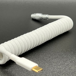 Custom Coiled Keyboard Cable (White)