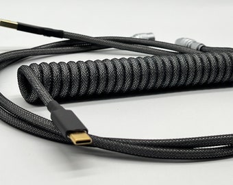 Custom Coiled Keyboard Cable (Black&White)