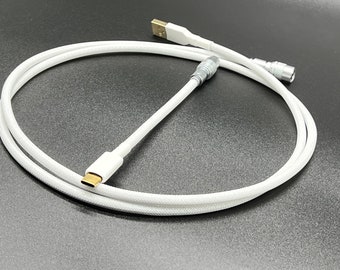Custom Straight Keyboard Cable (White)
