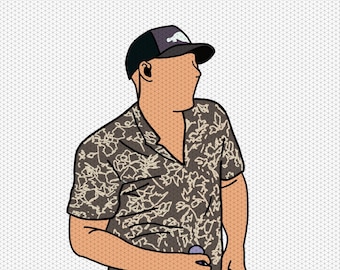 Wallen png, countrymuziek png, sublimatiebestand, Bald Morgan, png-bestand