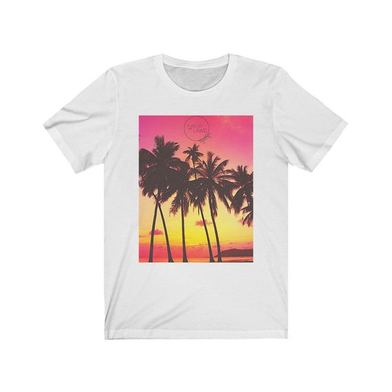 Palm Trees in a Pink Sunset | Summer T-shirt | Unisex - Men