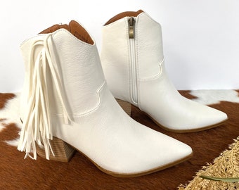 off white fringe boots