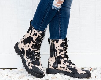 cow print boots