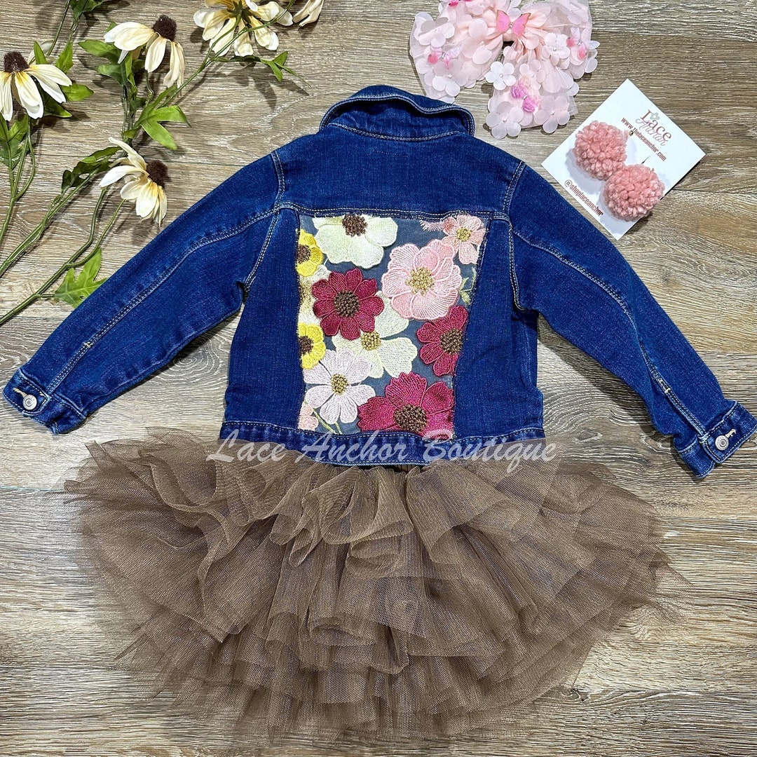 Floret Wheel- Thread Embroidered Jacket For Girls main image 1