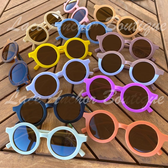 Buy 12 Pairs Kids Round Flower Sunglasses Flower Shaped Sunglasses Cute  Outdoor Sunglasses Eyewear for Kids, Bright Colors, Medium at Amazon.in