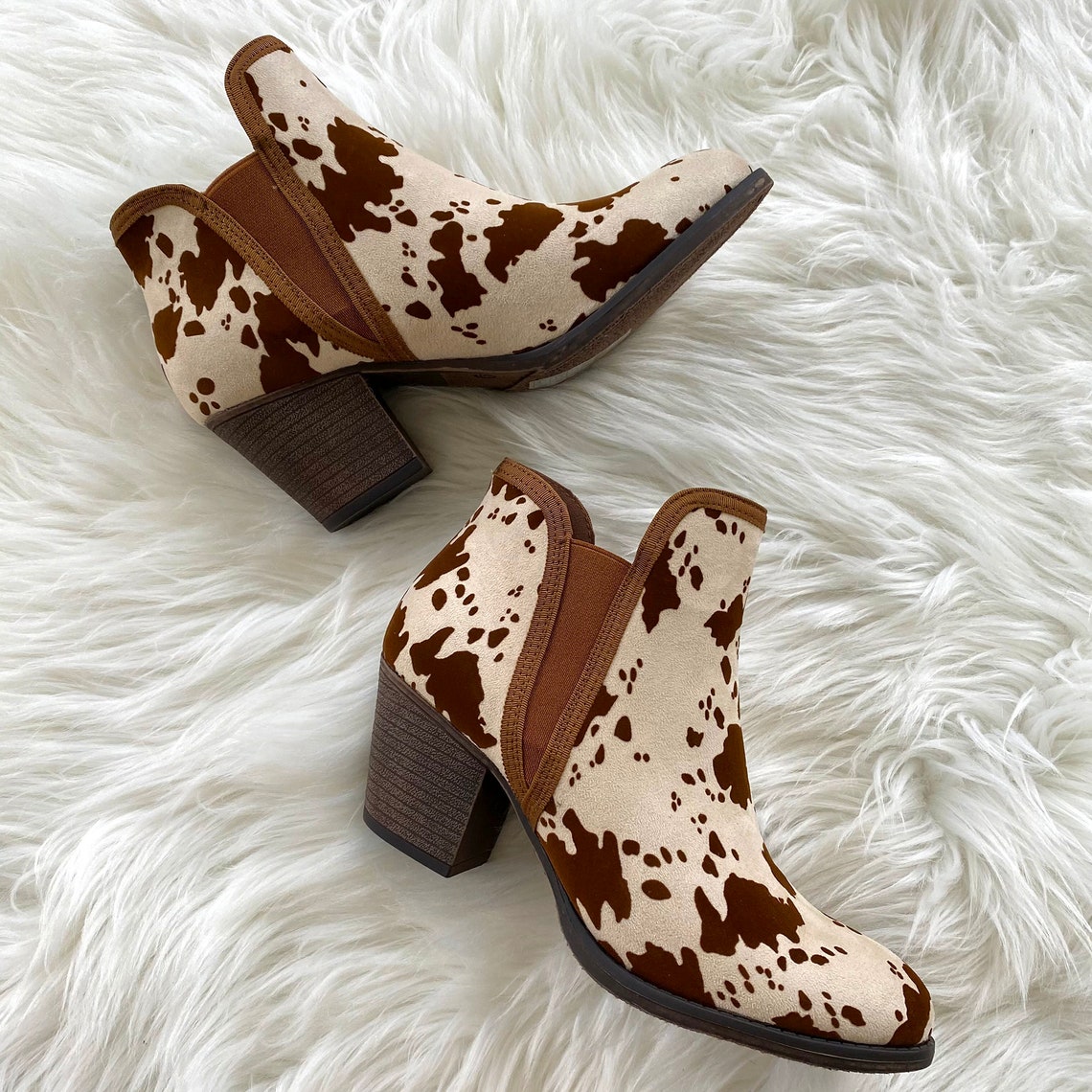 cowhide bootie